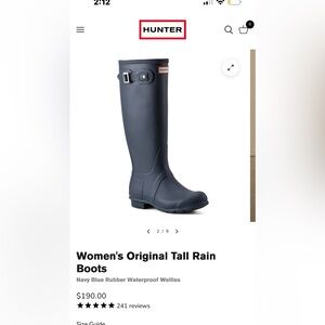 Hunter Women's Original Tall Navy Boots